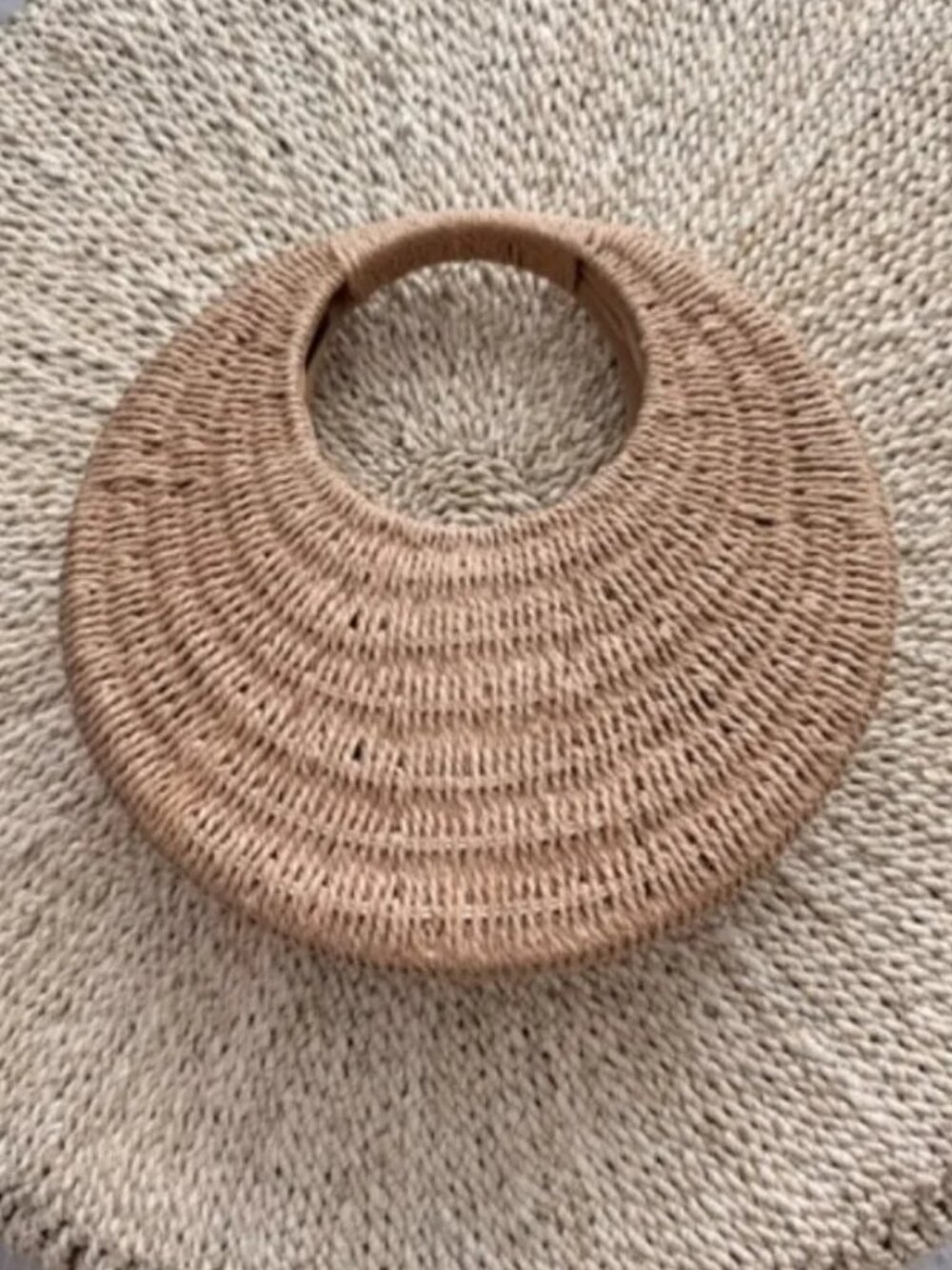 Round Structured Woven Straw Hobo tHandbag by Madison West